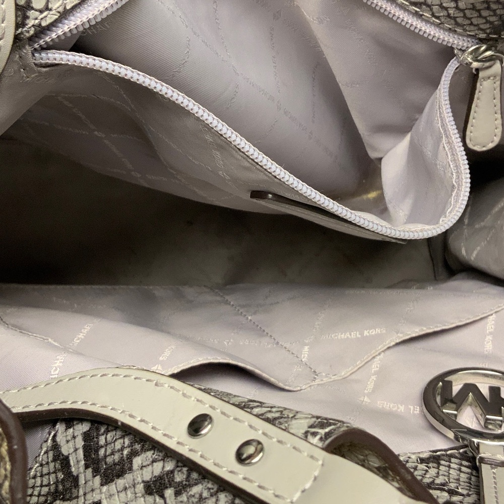 Michael Kors Gray Snake Print Tote - Picture 4 of 4